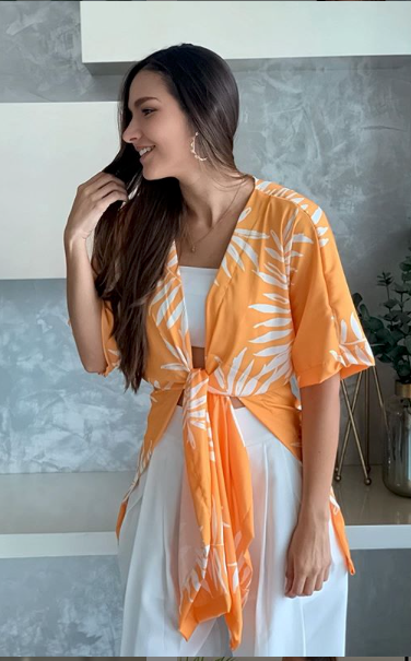  Long silky kimono