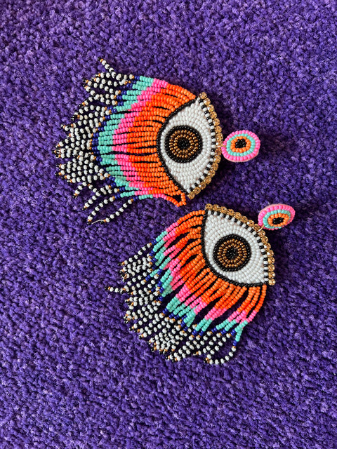  Rainbow Evil Eye earrings