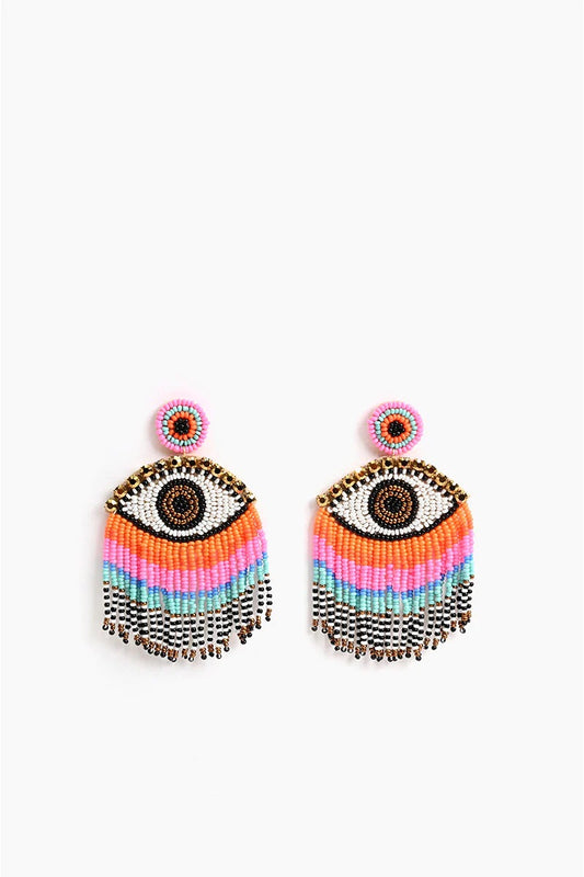 Rainbow Evil Eye earrings